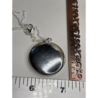 Image 4 of Photo Locket: Watercolor Background, Pressed Purple Flower | Handmade in San Diego