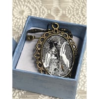 Image 8 of Bridal Bouquet Memory Brooch  – Bronze Pin, Dandelion Seed, Handpainted Wish