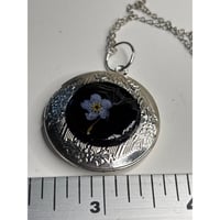 Image 5 of Photo Locket: Dandelion Seed &amp; Forget-Me-Knot Suspended in Resin Dandelion Seed Inside