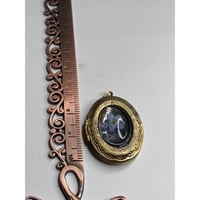 Image 2 of Photo Locket: Blue Forget-Me-Knot Flower Encased in Resin