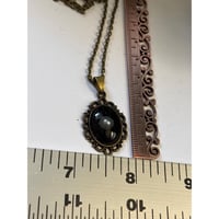 Image 5 of Floating Pearl Pendant Oval Black Background: Handmade in San Diego