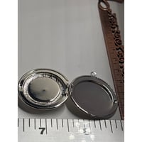 Image 4 of Photo Locket: Silver Circle B&amp;W Wedding Photo; Blue Gift Box