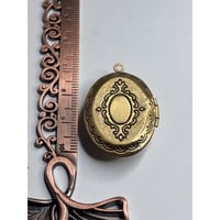 Image 5 of Photo Locket: Blue Forget-Me-Knot Flower Encased in Resin