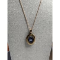 Image 6 of Photo Locket: Blue Forget-Me-Knot Flower Encased in Resin