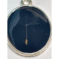 Image 1 of Dandelion Seed Whisper Pendant: Silver Oval Frame Handmade in San Diego