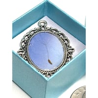 Image 1 of Dandelion Seed Whisper Pendant – 18x25 Silver Oval Keepsake – Cottage Core