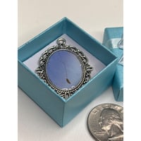 Image 2 of Dandelion Seed Whisper Pendant – 18x25 Silver Oval Keepsake – Cottage Core