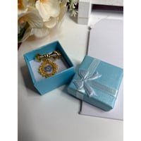 Image 4 of Bridal Bouquet Brooch: Gold-Plated Vintage Brooch With Real Pressed Forget-Me-Not