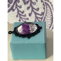 Image 3 of Keepsake Pendant | Real Pressed Purple Flower | Mourning Jewelry | Bridal Bouquet Charm