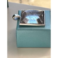 Image 3 of Square Resin Pendant Necklace Two Pressed Dandelion Seeds Handmade in San Diego