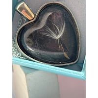 Image 5 of Heart-Shaped Resin Pendant Dandelion Seed Make a Wish Handmade in San Diego