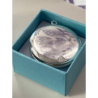 Image 3 of Forget-Me-Knot Locket with Dandelion Seed Inside Bridal Bouquet Mourning Jewelry