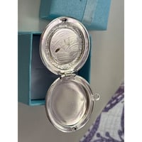 Image 5 of Forget-Me-Knot Locket with Dandelion Seed Inside Bridal Bouquet Mourning Jewelry