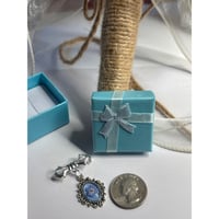 Image 8 of Handmade Forget-Me-Not Bouquet Charm – “Something Blue” Bridal Keepsake or Mourning Jewelry