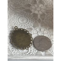 Image 5 of Handmade Oval Bronze Pendant Real Dried Flowers &amp; Vintage Lace