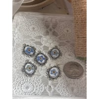 Image 1 of Handmade Forget-Me-Not Flower Charms Set Of 5 Bridesmaid Bouquet Necklace Pendant