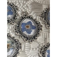 Image 2 of Handmade Forget-Me-Not Flower Charms Set Of 5 Bridesmaid Bouquet Necklace Pendant