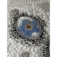 Image 4 of Handmade Forget-Me-Not Flower Charms Set Of 5 Bridesmaid Bouquet Necklace Pendant