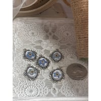 Image 5 of Handmade Forget-Me-Not Flower Charms Set Of 5 Bridesmaid Bouquet Necklace Pendant