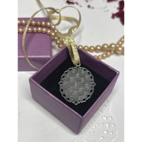 Image 3 of Handcrafted Pressed Flower Pendant Made from Saved Book Pages Dried Flowers