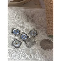 Image 6 of Handmade Forget-Me-Not Flower Charms Set Of 5 Bridesmaid Bouquet Necklace Pendant