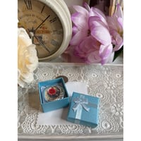 Image 1 of Vintage Silver Pressed Red Poppy Flower Medallion Locket Pendant