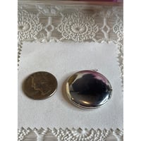 Image 3 of Vintage Silver Pressed Red Poppy Flower Medallion Locket Pendant