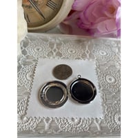 Image 4 of Vintage Silver Pressed Red Poppy Flower Medallion Locket Pendant