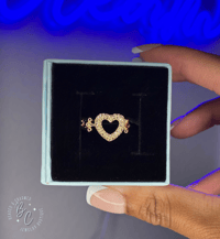 Golden Heart Charm Ring 