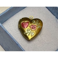Image 1 of Customized Mini Heart Floral Locket | Choose Your Flower Color | Valentine Gift | Brass