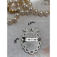 Image 2 of Forget-Me-Not Mourning Brooch | Bridal Bouquet | Doves Silver Frame