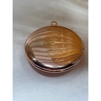 Image 2 of Rose Gold Photo Locket | Pink Rose Design | 25mm Circle