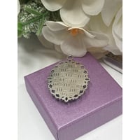 Image 2 of Handcrafted Bluebird Oval Pendant | Made from Vintage Stamp | Upcycled | 18x25