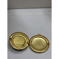 Image 3 of Gold-Plated Round Locket | Forget-Me-Not Blue Flower Design