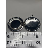 Image 3 of Photo Locket | Silver Circle |  Dried Red Poppy Flower | 25mm | Memorial Keepsake