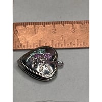 Image 3 of Sweetheart Locket | Victorian-Inspired Photo Keepsake | Etched Handpainted Flowers "I Love You"