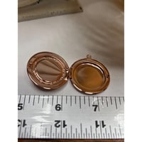 Image 3 of Rose Gold Photo Locket | Pink Rose Design | 25mm Circle