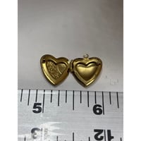 Image 4 of Pink &amp; Green Painted Floral Heart Locket | Gold | Valentine | Doll Size