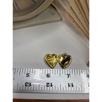 Image 5 of Mini Pink &amp; Green Gold Heart Locket | "I Love You" &amp; Floral Design | Doll Size Accessory