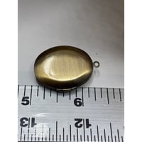 Image 5 of Silver & Bronze Oval Photo Locket | Turquoise-Inspired Gemstone | 18x25mm