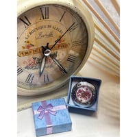 Image 5 of Queen Anne's Lace Photo Locket | Pink Dried Flowers | Silver Circle | 25mm