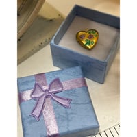 Image 6 of Tiny Gold-Tone Heart Locket | Painted Pink &amp; Green |Valentine Gift Romantic Keepsake