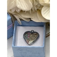 Image 7 of Sweetheart Locket | Victorian-Inspired Photo Keepsake | Etched Handpainted Flowers "I Love You"