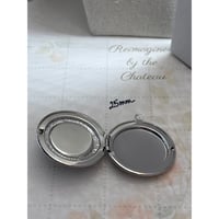 Image 11 of Upcycled Silver Locket | Vintage Earring | Green Glass Stone & Intricate Detailing | Signed Ri