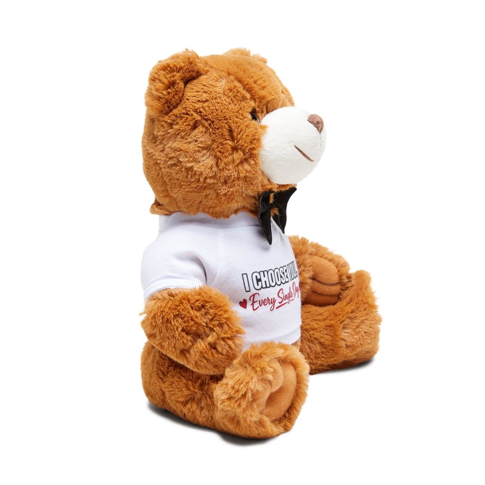 Image of Valentine Teddy Bear Plush — "I Choose You Every Single Day" T-Shirt Bear