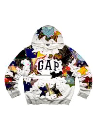 Image 1 of Re-worked One of Kind GAP Batick Super Patchworks Hoodie Size M
