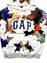 Image 5 of Re-worked One of Kind GAP Batick Super Patchworks Hoodie Size M