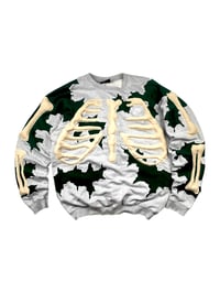 Image 1 of Re-worked One of Kind Cracky Puffy Skeleton Nike Sweatshirt Size L