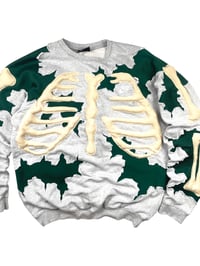 Image 2 of Re-worked One of Kind Cracky Puffy Skeleton Nike Sweatshirt Size L