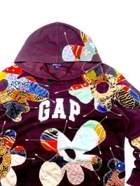 Image 2 of Re-worked One of Kind GAP Batik Flower Patchworks Hoodie Size M